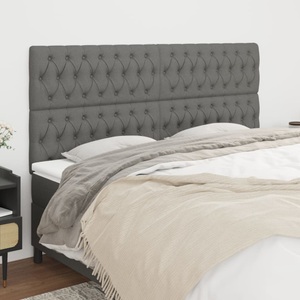 vidaXL, vidaXL Kopfteile 4 Stk. Dunkelgrau 90x7x78/88 cm Stoff