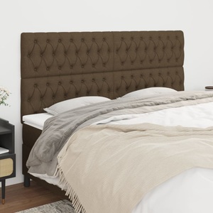 vidaXL, vidaXL Kopfteile 4 Stk. Dunkelbraun 90x7x78/88 cm Stoff