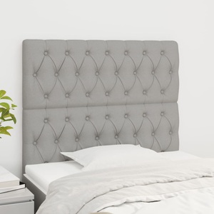 vidaXL, vidaXL Kopfteile 2 Stk. Hellgrau 100x7x78/88 cm Stoff