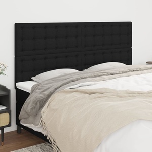 vidaXL, vidaXL Kopfteile 4 Stk. Schwarz 100x5x78/88 cm Stoff, vidaXL Kopfteile 4 Stk. Schwarz 100x5x78/88 cm Stoff