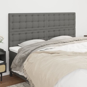 vidaXL, vidaXL Kopfteile 4 Stk. Dunkelgrau 80x5x78/88 cm Stoff