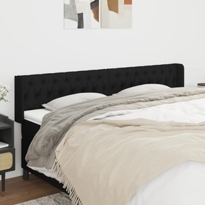 vidaXL, vidaXL Kopfteil mit Ohren Schwarz 183x16x78/88 cm Stoff, 