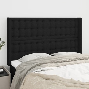vidaXL, vidaXL Kopfteil mit Ohren Schwarz 147x16x118/128 cm Stoff, vidaXL Kopfteil mit Ohren Schwarz 147x16x118/128 cm Stoff