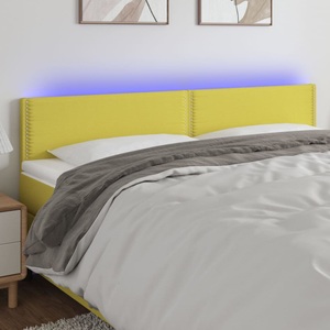 vidaXL, vidaXL LED Kopfteil Grün 180x5x78/88 cm Stoff, 