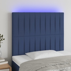 vidaXL, vidaXL LED Kopfteil Blau 80x5x118/128 cm Stoff, vidaXL LED Kopfteil Blau 80x5x118/128 cm Stoff
