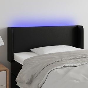 vidaXL, vidaXL LED Kopfteil Schwarz 93x16x78/88 cm Kunstleder, vidaXL LED Kopfteil Schwarz 93x16x78/88 cm Kunstleder