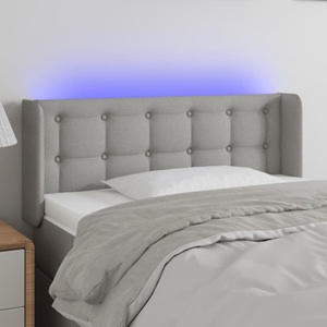 vidaXL, vidaXL LED Kopfteil Hellgrau 83x16x78/88 cm Stoff, 