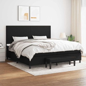 vidaXL, vidaXL Boxspringbett mit Matratze Schwarz 200x200 cm Stoff