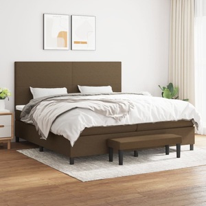 vidaXL, vidaXL Boxspringbett mit Matratze Dunkelbraun 200x200 cm Stoff, vidaXL Boxspringbett mit Matratze Dunkelbraun 200x200 cm Stoff