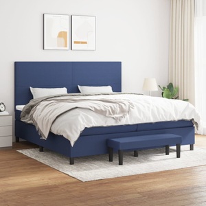 vidaXL, vidaXL Boxspringbett mit Matratze Blau 200x200 cm Stoff