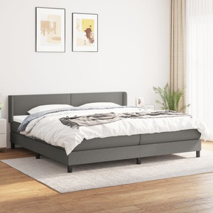 vidaXL, vidaXL Boxspringbett mit Matratze Dunkelgrau 200x200 cm Stoff, 
