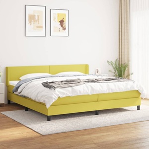 vidaXL, vidaXL Boxspringbett mit Matratze Grün 200x200 cm Stoff, 