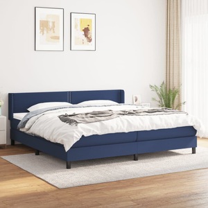 vidaXL, vidaXL Boxspringbett mit Matratze Blau 200x200 cm Stoff, 