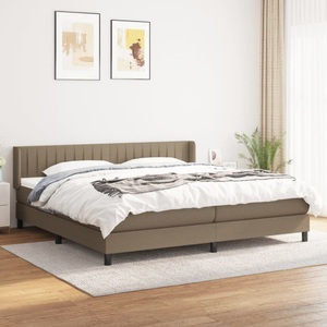 vidaXL, vidaXL Boxspringbett mit Matratze Taupe 200x200 cm Stoff, 