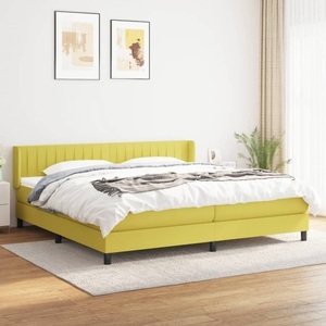 vidaXL, vidaXL Boxspringbett mit Matratze Grün 200x200 cm Stoff, 