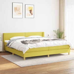 vidaXL, vidaXL Boxspringbett mit Matratze Grün 200x200 cm Stoff, 