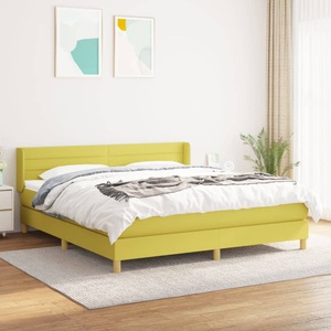 vidaXL, vidaXL Boxspringbett mit Matratze Grün 160x200 cm Stoff, 