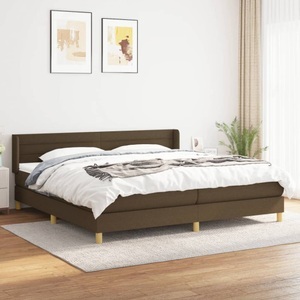 vidaXL, vidaXL Boxspringbett mit Matratze Dunkelbraun 200x200 cm Stoff, 