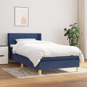 vidaXL, vidaXL Boxspringbett mit Matratze Blau 100x200 cm Stoff, 