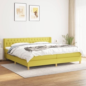 vidaXL, vidaXL Boxspringbett mit Matratze Grün 200x200 cm Stoff, 