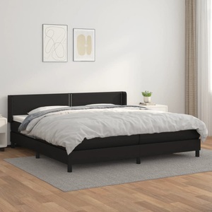 vidaXL, vidaXL Boxspringbett mit Matratze Schwarz 200x200 cm Kunstleder