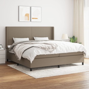 vidaXL, vidaXL Boxspringbett mit Matratze Taupe 200x200 cm Stoff