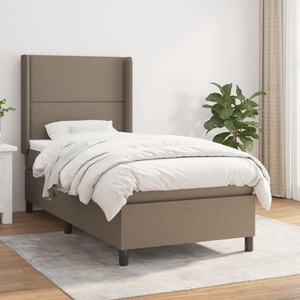 vidaXL, vidaXL Boxspringbett mit Matratze Taupe 80x200 cm Stoff