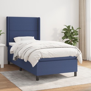 vidaXL, vidaXL Boxspringbett mit Matratze Blau 80x200 cm Stoff
