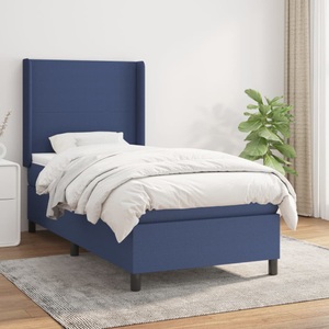 vidaXL, vidaXL Boxspringbett mit Matratze Blau 80x200 cm Stoff