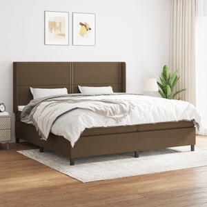 vidaXL, vidaXL Boxspringbett mit Matratze Dunkelbraun 200x200 cm Stoff