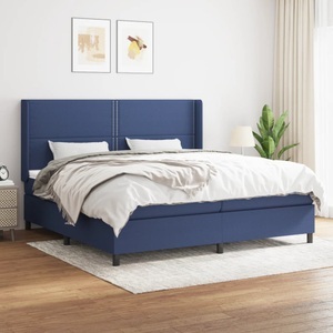 vidaXL, vidaXL Boxspringbett mit Matratze Blau 200x200 cm Stoff, vidaXL Boxspringbett mit Matratze Blau 200x200 cm Stoff