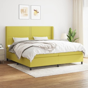 vidaXL, vidaXL Boxspringbett mit Matratze Grün 200x200 cm Stoff, 