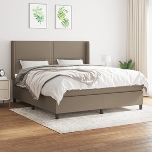 vidaXL, vidaXL Boxspringbett mit Matratze Taupe 160x200 cm Stoff