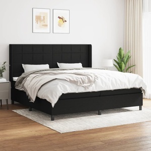 vidaXL, vidaXL Boxspringbett mit Matratze Schwarz 200x200 cm Stoff, vidaXL Boxspringbett mit Matratze Schwarz 200x200 cm Stoff