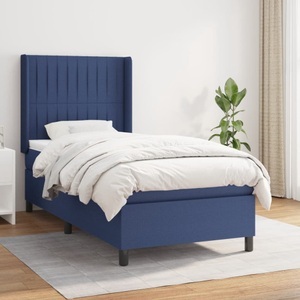 vidaXL, vidaXL Boxspringbett mit Matratze Blau 100x200 cm Stoff, vidaXL Boxspringbett mit Matratze Blau 100x200 cm Stoff