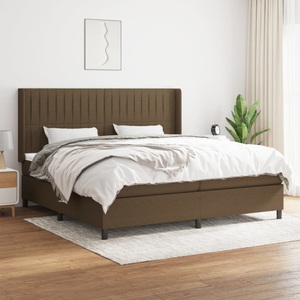 vidaXL, vidaXL Boxspringbett mit Matratze Dunkelbraun 200x200 cm Stoff