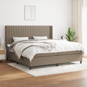 vidaXL, vidaXL Boxspringbett mit Matratze Taupe 200x200 cm Stoff