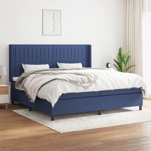 vidaXL, vidaXL Boxspringbett mit Matratze Blau 200x200 cm Stoff