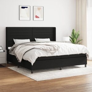 vidaXL, vidaXL Boxspringbett mit Matratze Schwarz 200x200 cm Stoff, vidaXL Boxspringbett mit Matratze Schwarz 200x200 cm Stoff