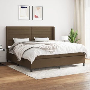 vidaXL, vidaXL Boxspringbett mit Matratze Dunkelbraun 200x200 cm Stoff, vidaXL Boxspringbett mit Matratze Dunkelbraun 200x200 cm Stoff