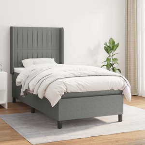 vidaXL, vidaXL Boxspringbett mit Matratze Dunkelgrau 80x200 cm Stoff