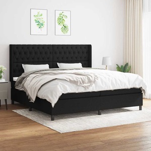 vidaXL, vidaXL Boxspringbett mit Matratze Schwarz 200x200 cm Stoff