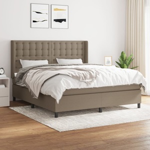 vidaXL, vidaXL Boxspringbett mit Matratze Taupe 160x200 cm Stoff