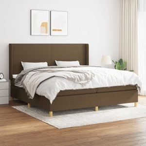 vidaXL, vidaXL Boxspringbett mit Matratze Dunkelbraun 200x200 cm Stoff, vidaXL Boxspringbett mit Matratze Dunkelbraun 200x200 cm Stoff