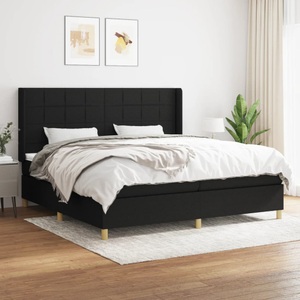 vidaXL, vidaXL Boxspringbett mit Matratze Schwarz 200x200 cm Stoff