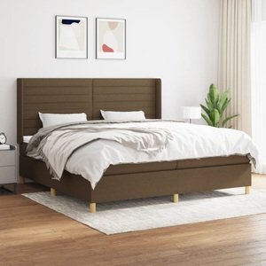 vidaXL, vidaXL Boxspringbett mit Matratze Dunkelbraun 200x200 cm Stoff