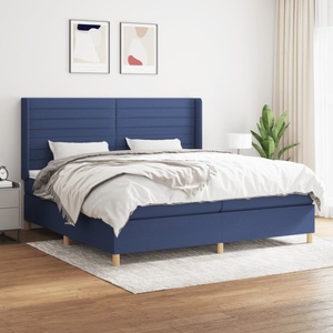 vidaXL, vidaXL Boxspringbett mit Matratze Blau 200x200 cm Stoff