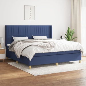 vidaXL, vidaXL Boxspringbett mit Matratze Blau 200x200 cm Stoff