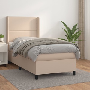 vidaXL, vidaXL Boxspringbett Matratze Cappuccino-Braun 100x200cm Kunstleder