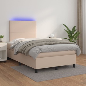 vidaXL, vidaXL Boxspringbett mit Matratze & LED Cappuccino-Braun 120x200cm